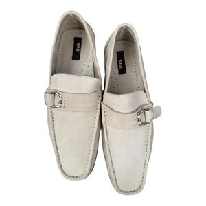 Stik Leather Buckle Loafer Cream SlipOn Mens Casual Minimalist EU43 (10-10.5 US)